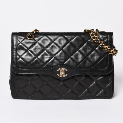Chanel Quilted Double Flap Chain Shoulder Bag Limited Edition CC Logo Lambskin