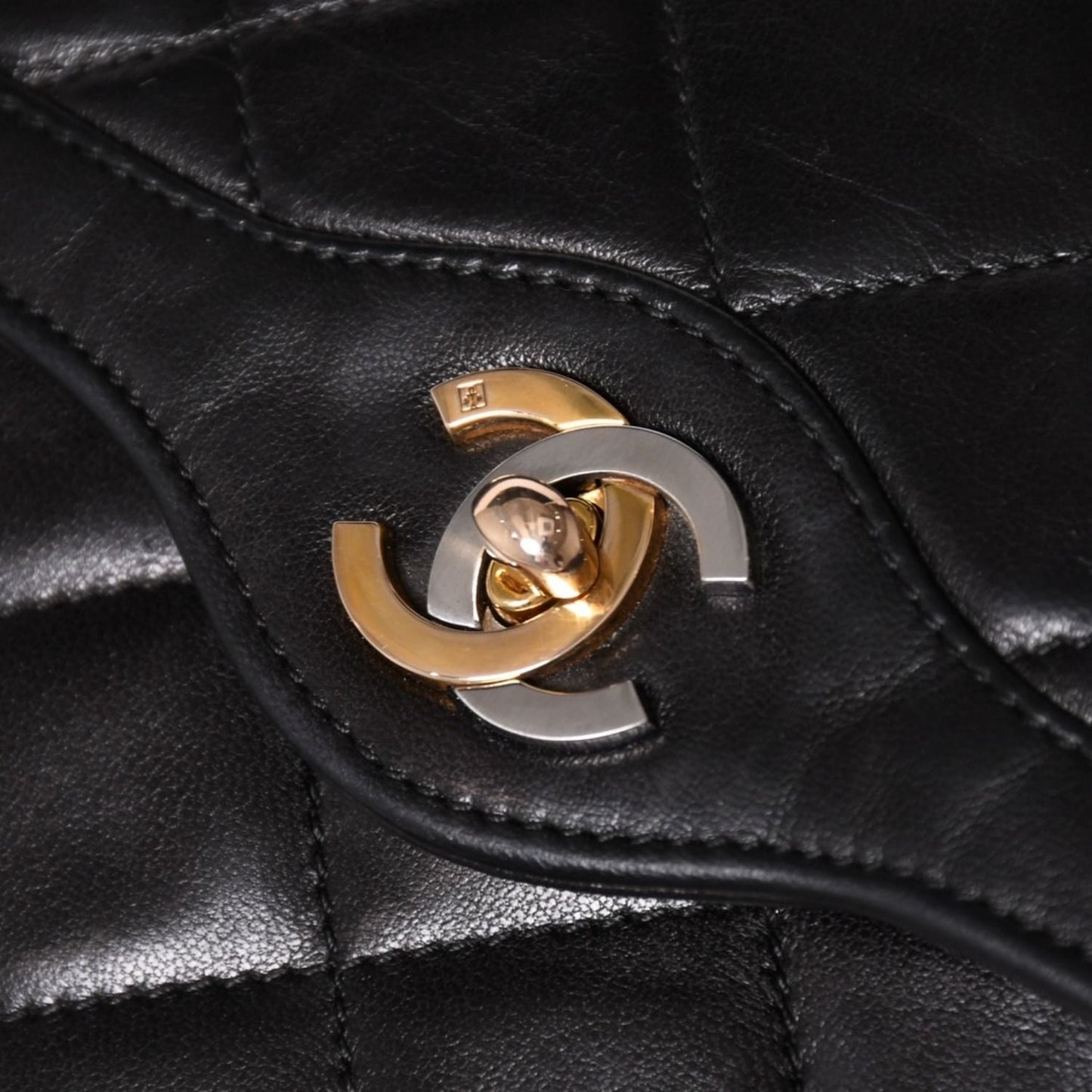 Chanel Quilted Double Flap Chain Shoulder Bag Limited Edition CC Logo Lambskin — view 5