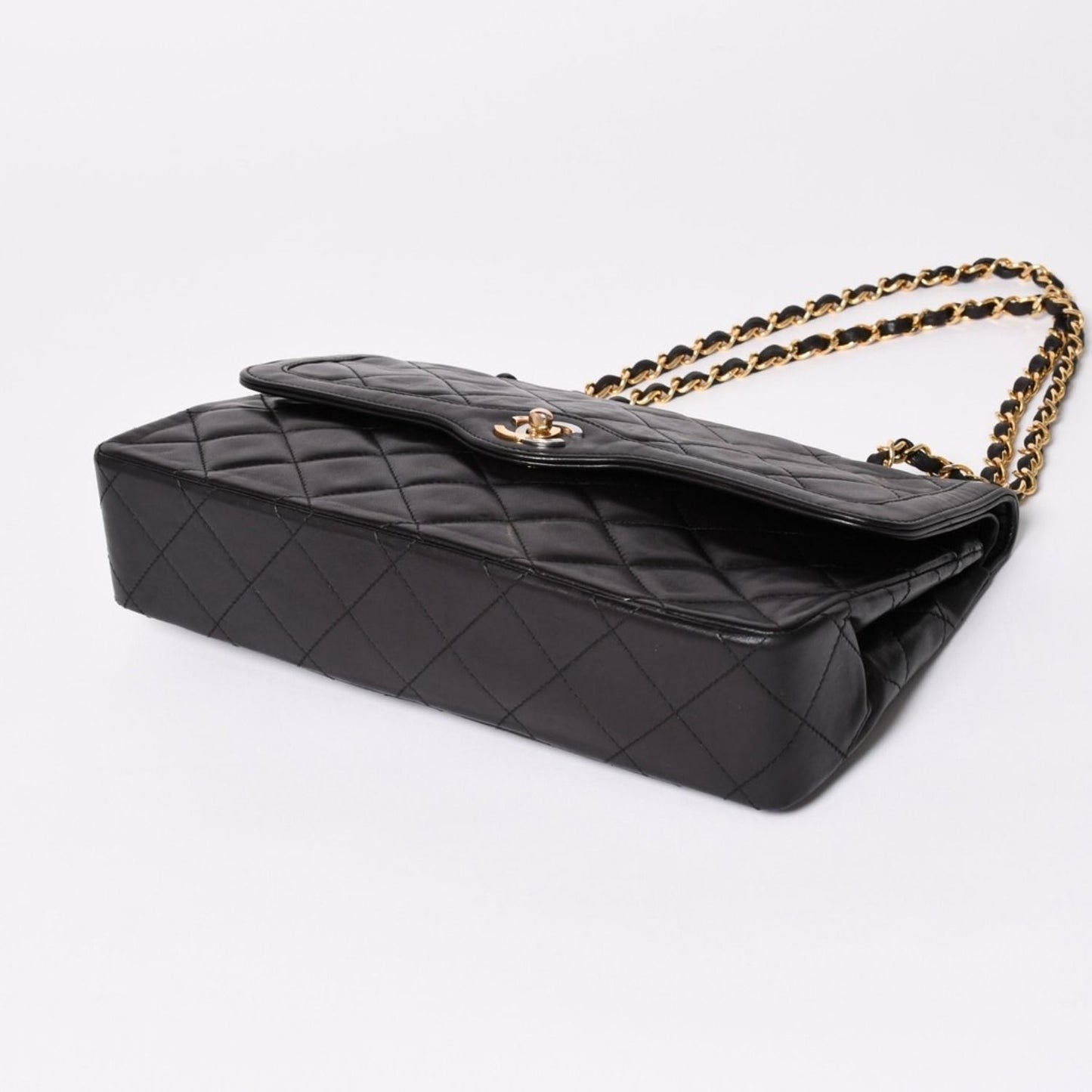Chanel Quilted Double Flap Chain Shoulder Bag Limited Edition CC Logo Lambskin — view 7