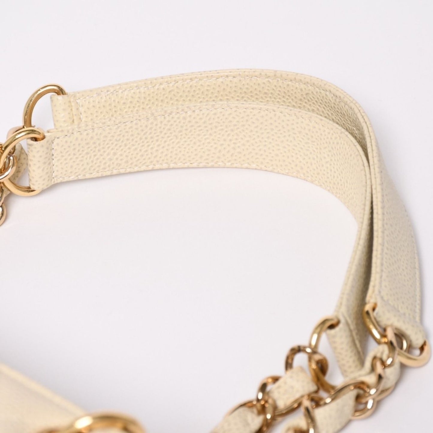 Chanel Petit Timeless Tote Bag Quilted Caviar Leather Light Beige CC Logo — view 7