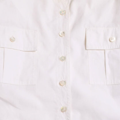 Louis Vuitton Mid Length Dress White Gold Cotton — view 6