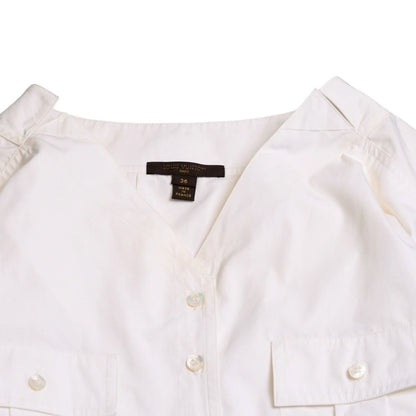 Louis Vuitton Mid Length Dress White Gold Cotton — view 3