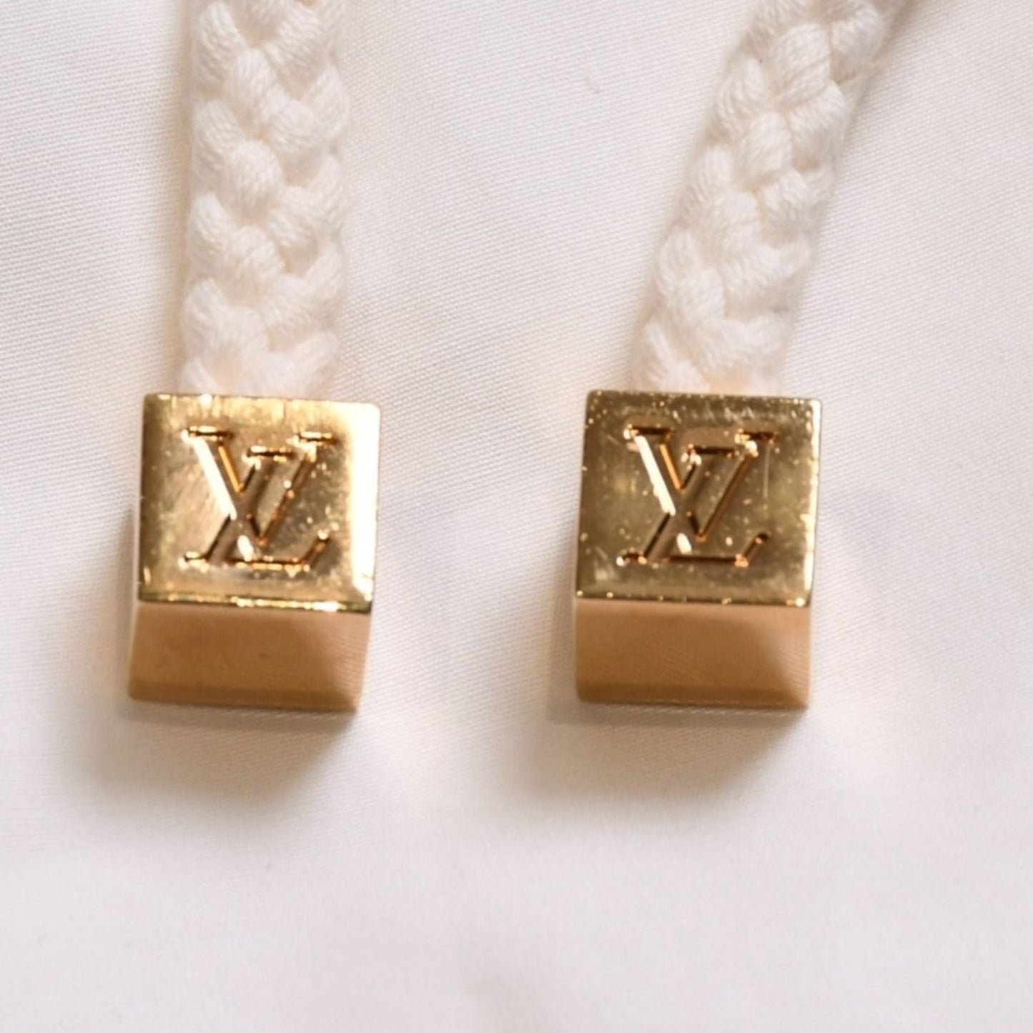 Louis Vuitton Mid Length Dress White Gold Cotton — view 8