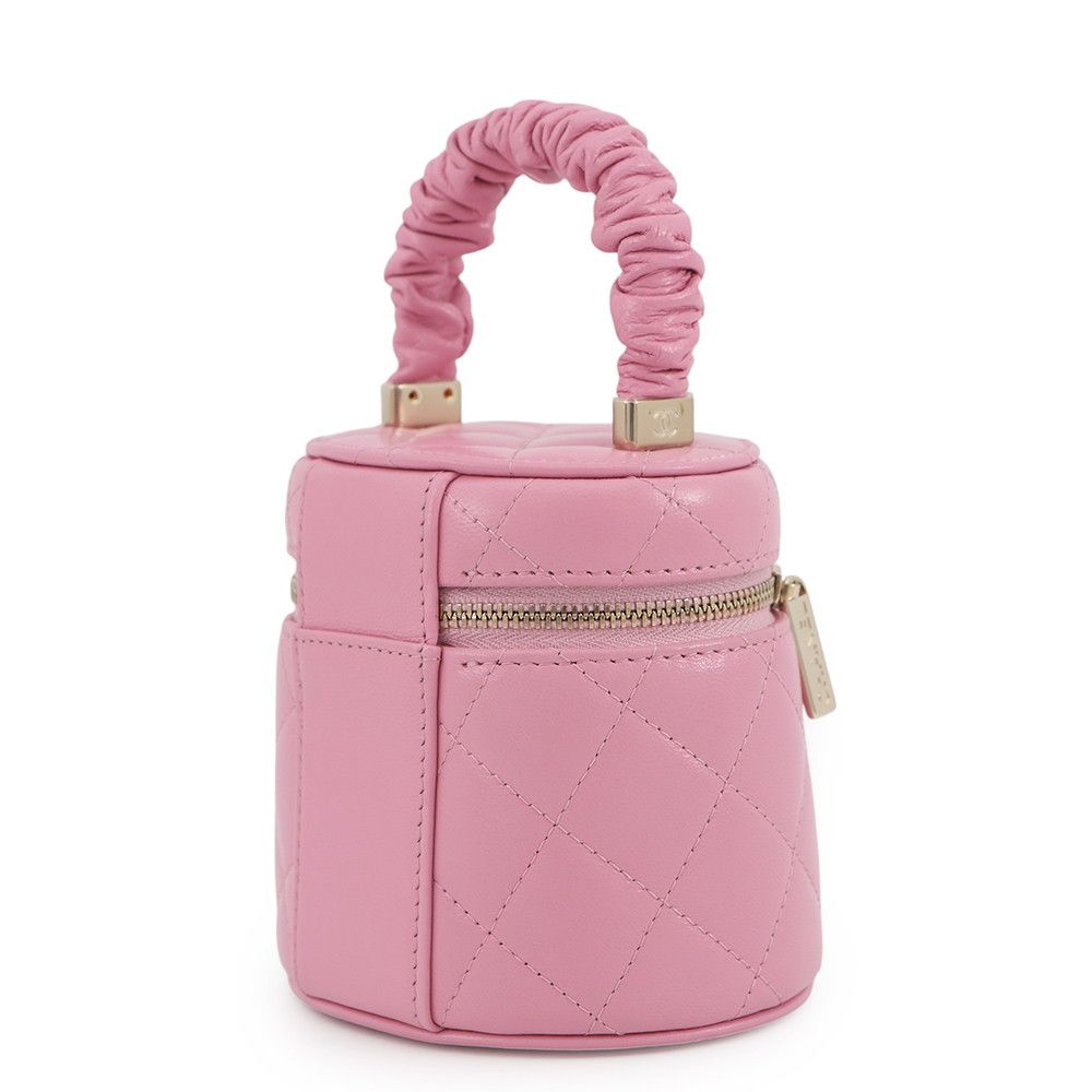 Chanel Vanity CC Logo Quilted Lambskin Makeup Pouch Cosmetic — view 2