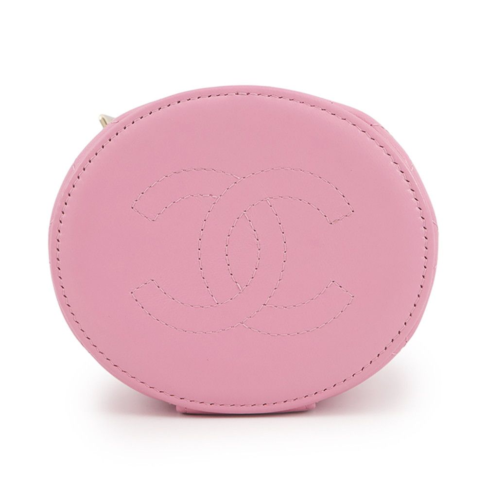Chanel Vanity CC Logo Quilted Lambskin Makeup Pouch Cosmetic — view 3
