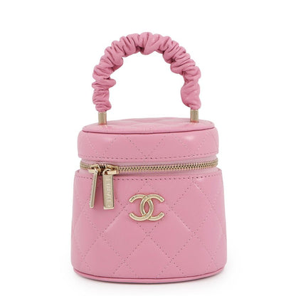 Chanel Vanity CC Logo Quilted Lambskin Makeup Pouch Cosmetic