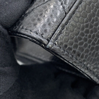 Chanel Chain Shoulder Bag Quilted CC Logo Caviar Leather Black — view 6
