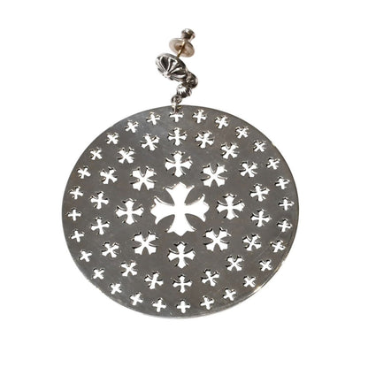 Chrome Hearts Circle CH Plus Drop Single Earrings 925 Sterling Silver