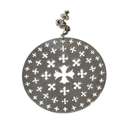 Chrome Hearts Circle CH Plus Drop Single Earrings 925 Sterling Silver