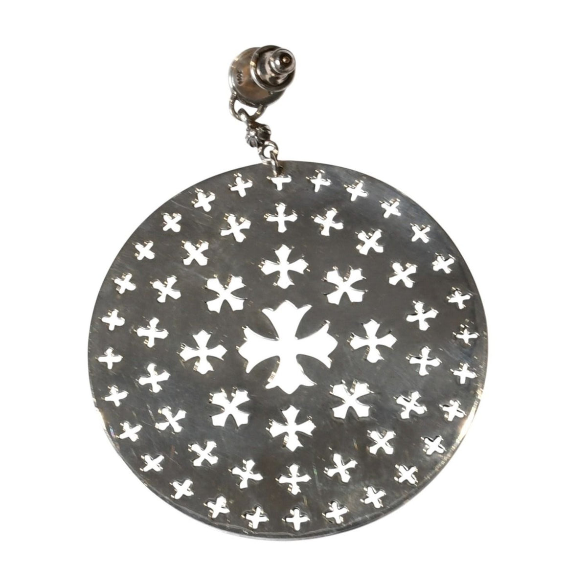 Chrome Hearts Circle CH Plus Drop Single Earrings 925 Sterling Silver — view 2