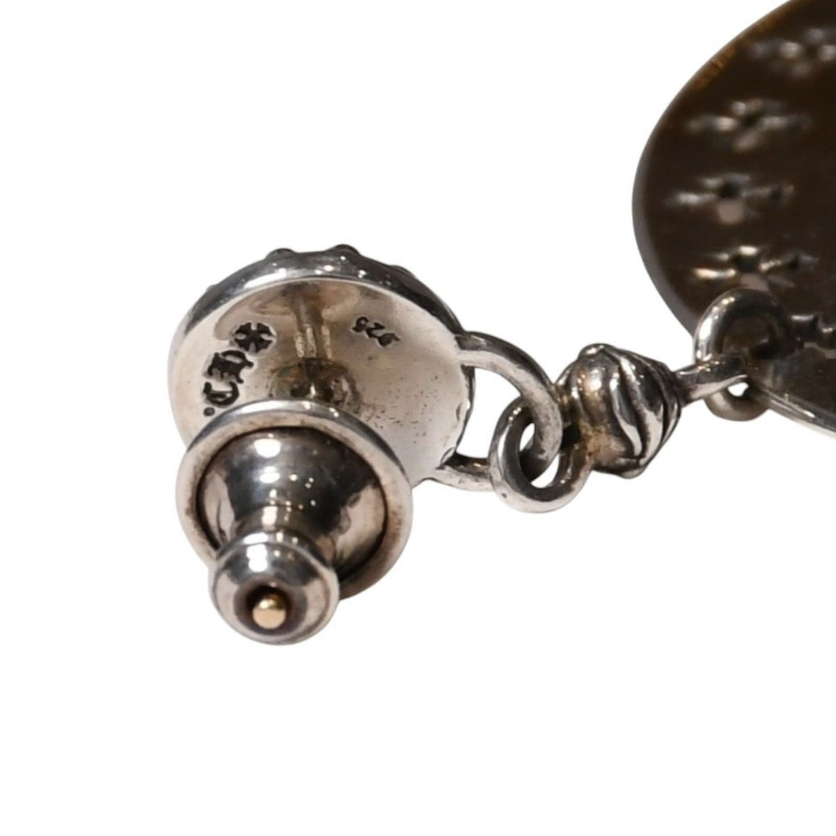 Chrome Hearts Circle CH Plus Drop Single Earrings 925 Sterling Silver — view 5