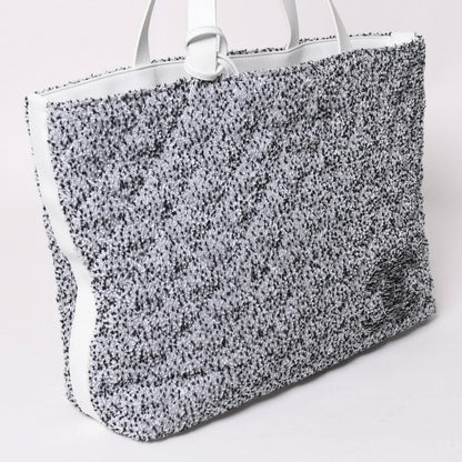 Chanel Cruise Collection Pile Beach Terry Cloth CC Logo White Gray Tote Bag — view 3