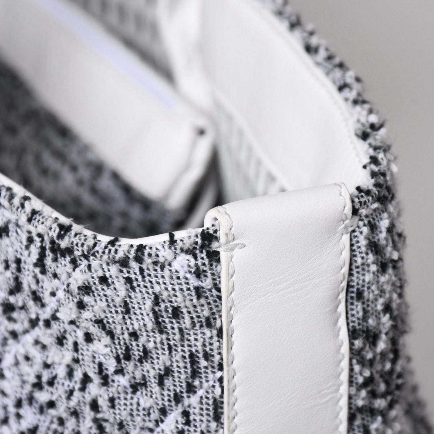 Chanel Cruise Collection Pile Beach Terry Cloth CC Logo White Gray Tote Bag — view 7