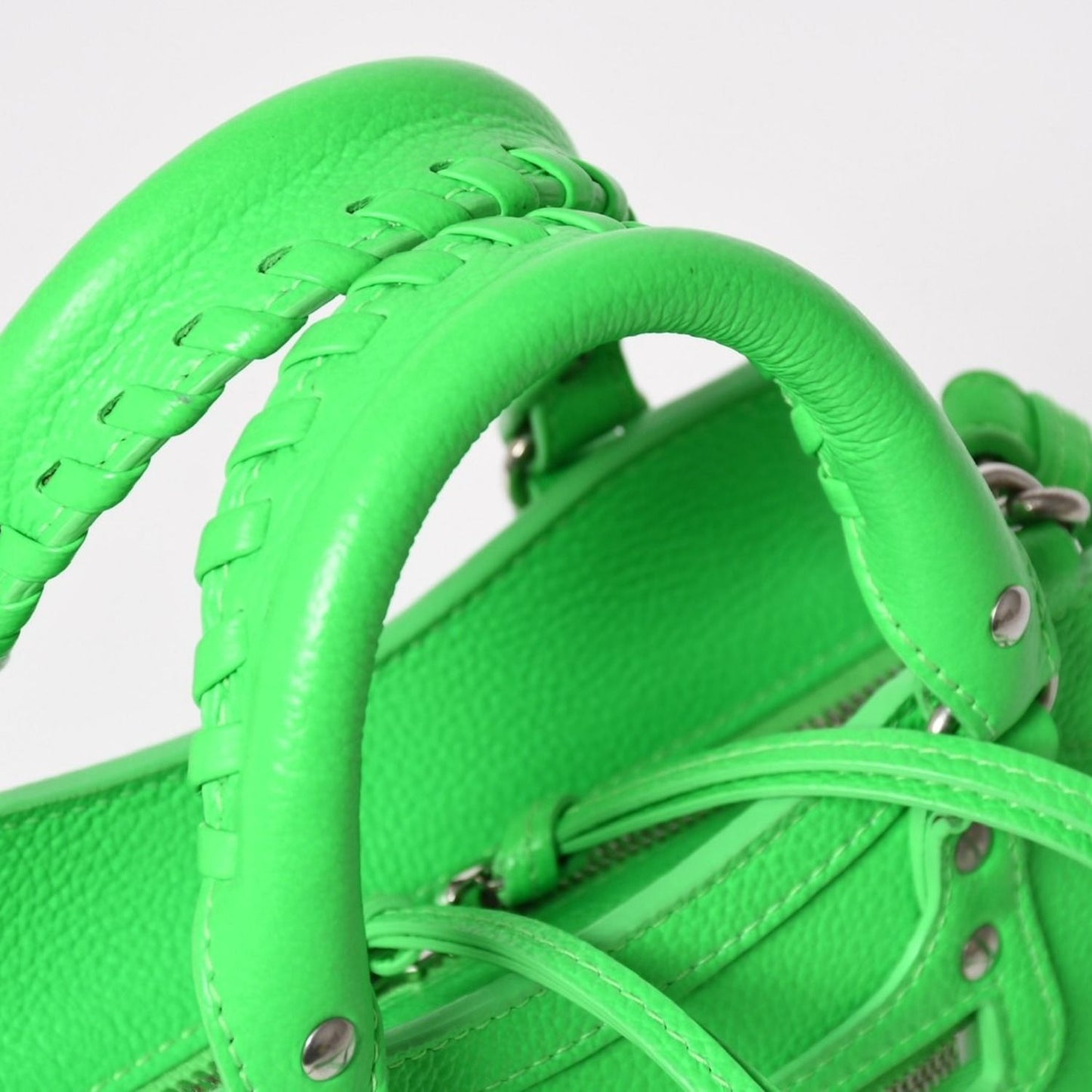 Balenciaga Mini Neo Classic City Shoulder Bag Green Silver — view 4