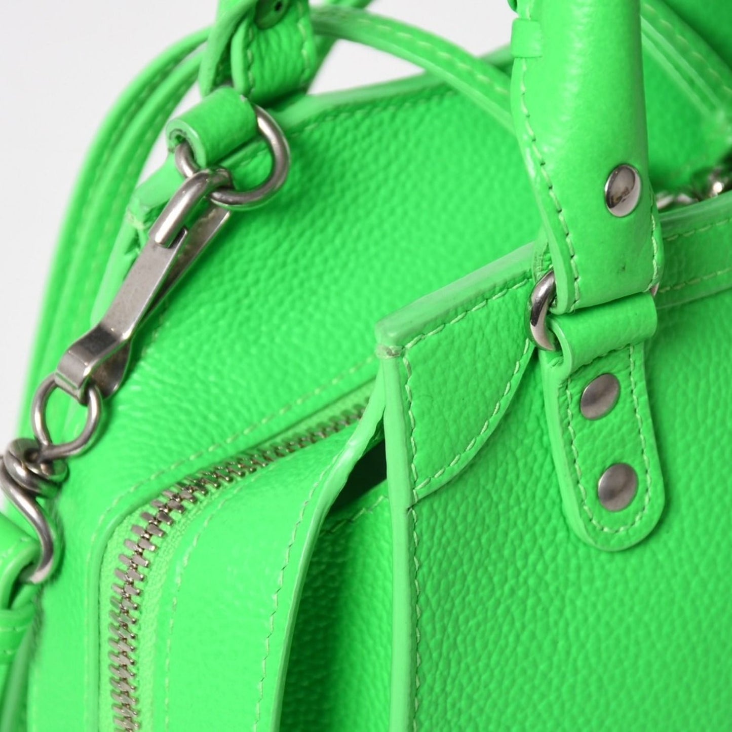 Balenciaga Mini Neo Classic City Shoulder Bag Green Silver — view 7