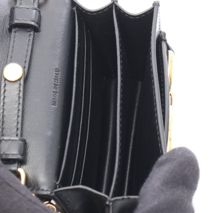 Celine Shoulder Bag Maillon Mini Triomphe Black Leather Chain Wallet — view 3