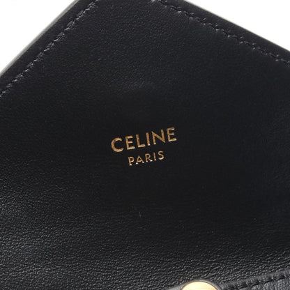 Celine Shoulder Bag Maillon Mini Triomphe Black Leather Chain Wallet — view 4
