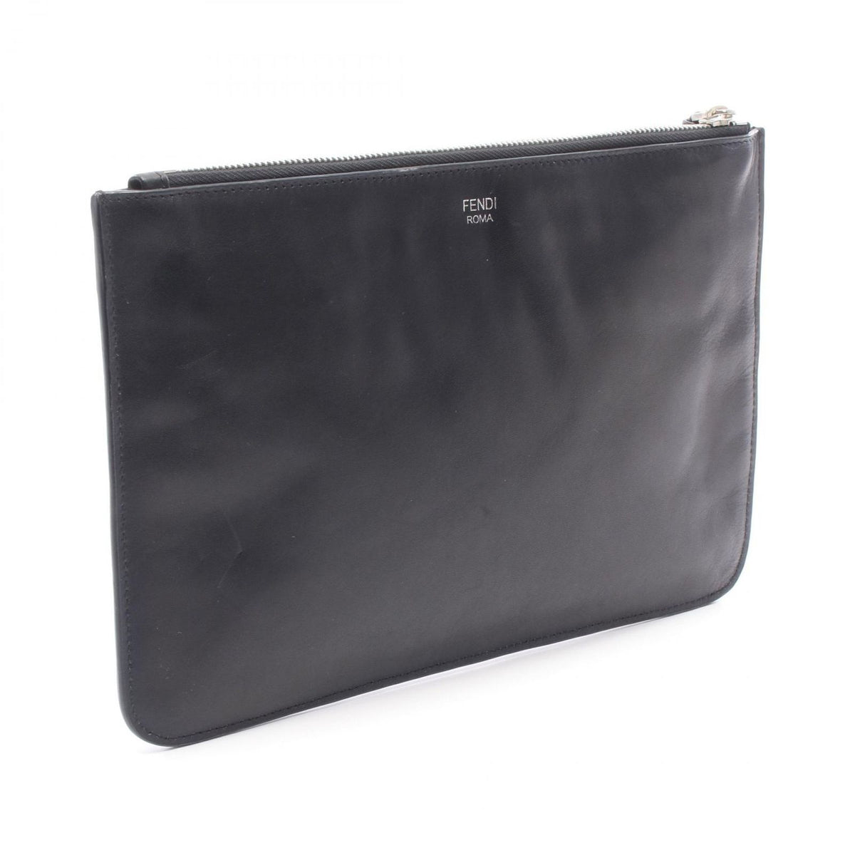 Fendi Clutch Bugs Eye Monster Brown Lambskin Exotic Leather — view 2