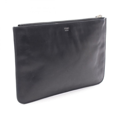 Fendi Clutch Bugs Eye Monster Brown Lambskin Exotic Leather — view 2