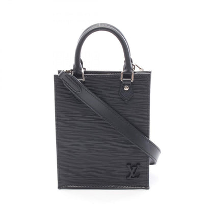 Louis Vuitton Handbag Sac Plat Noir Leather Petite