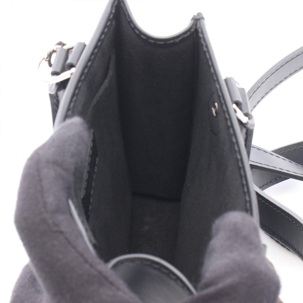 Louis Vuitton Handbag Sac Plat Noir Leather Petite — view 3