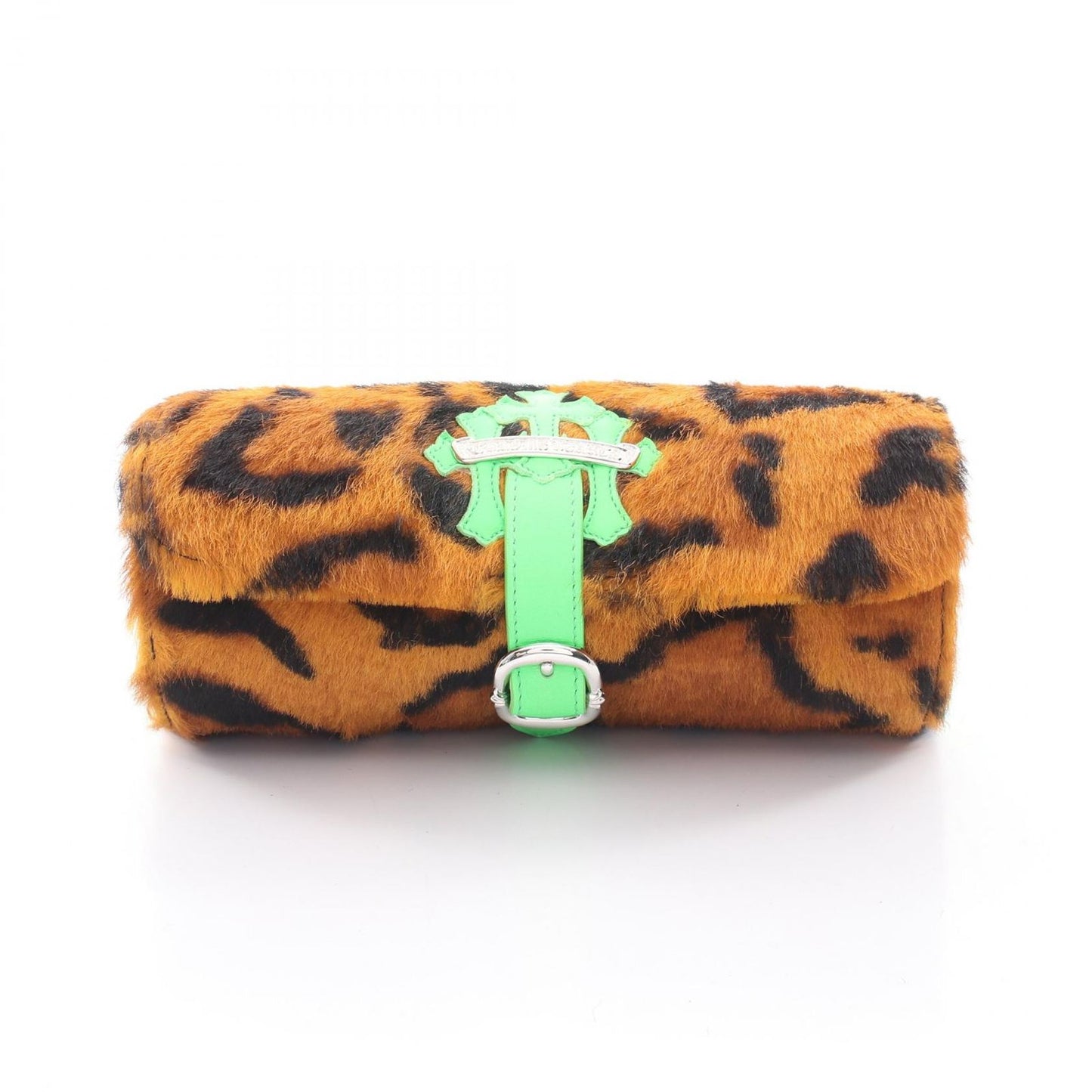 Chrome Hearts Roll 3 Cemetery Cross Patch Leopard Watch Case Leather