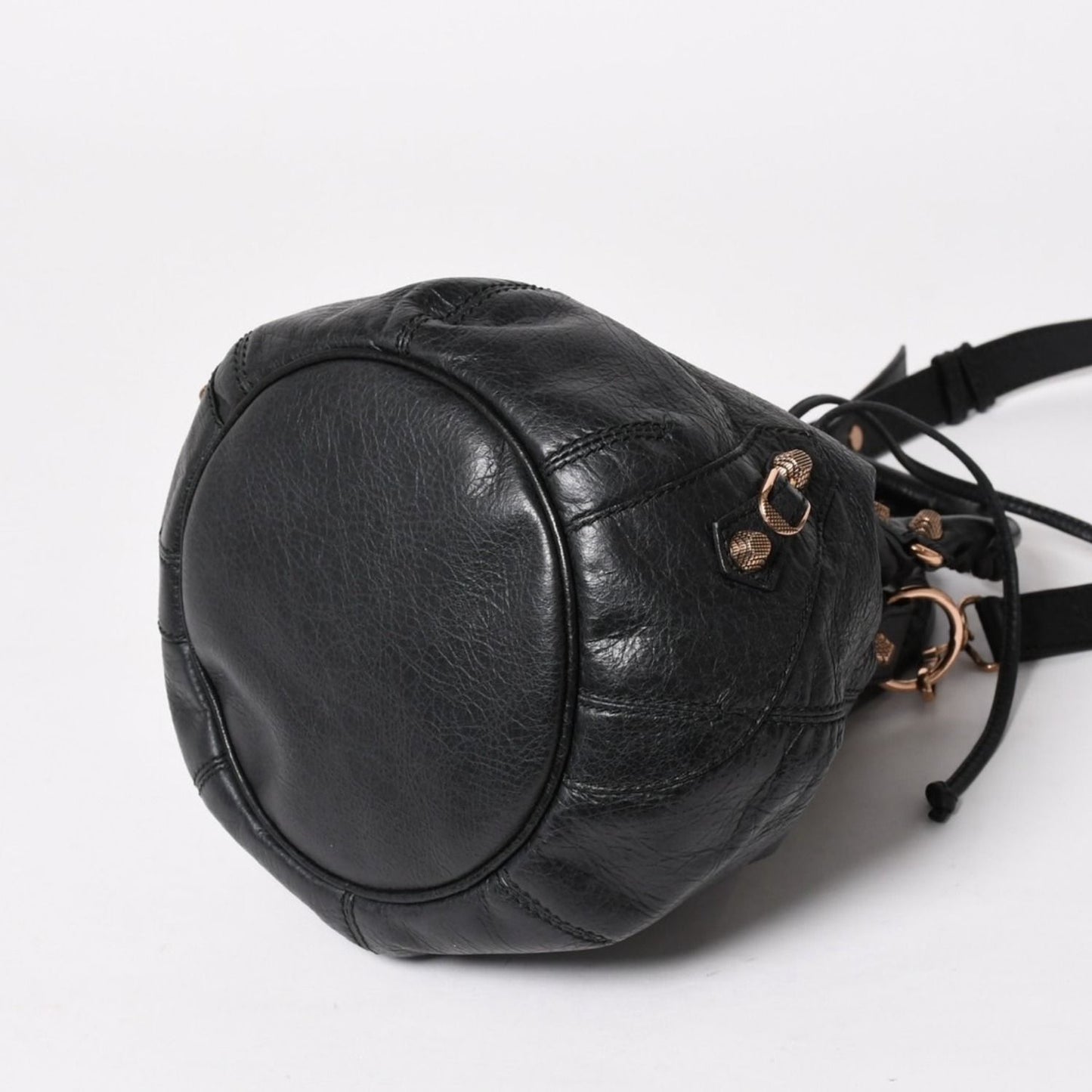 Balenciaga Giant Mini Pom Shoulder Bag 2-Way Lambskin Pink Gold — view 8