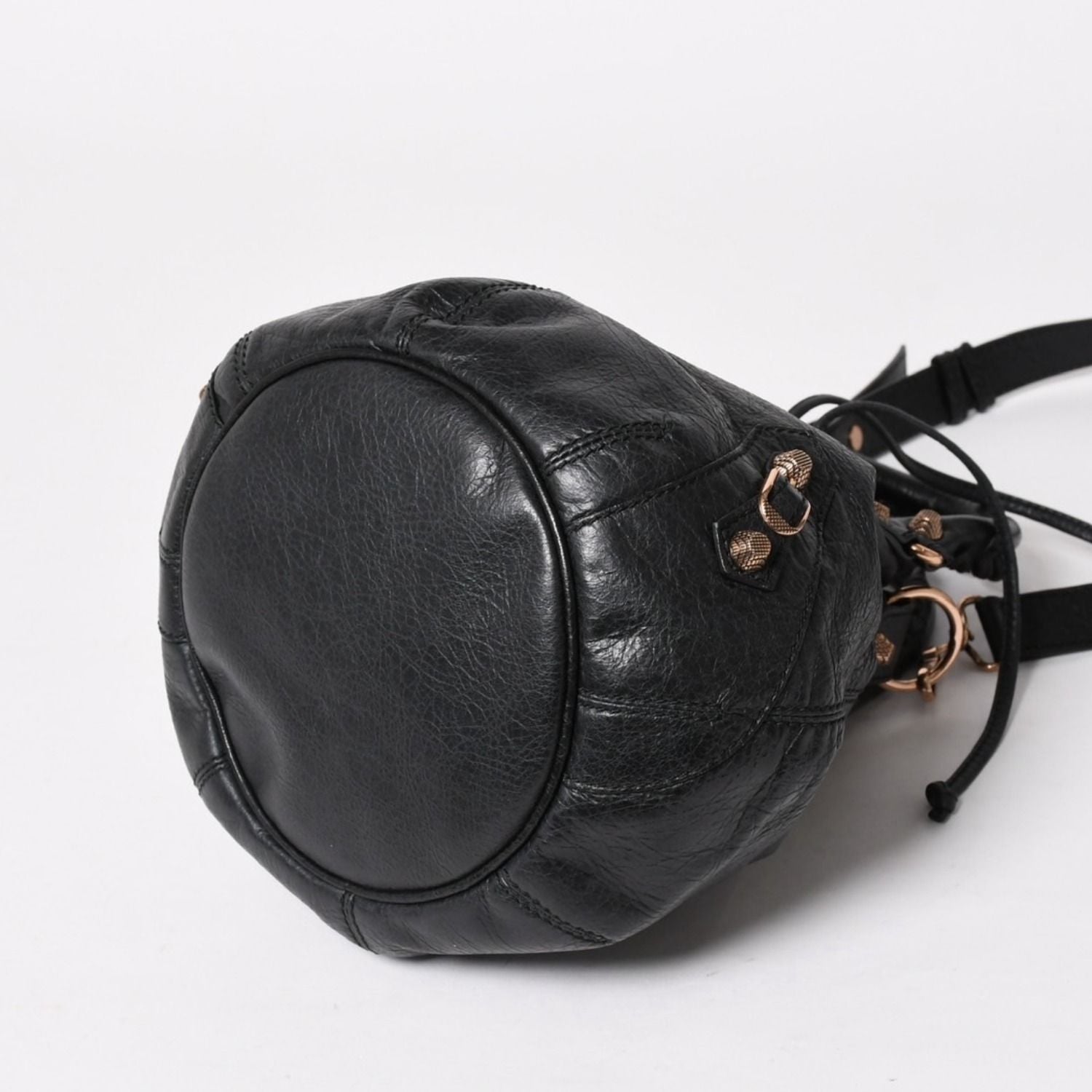 Balenciaga Giant Mini Pom Shoulder Bag 2-Way Lambskin Pink Gold — view 8