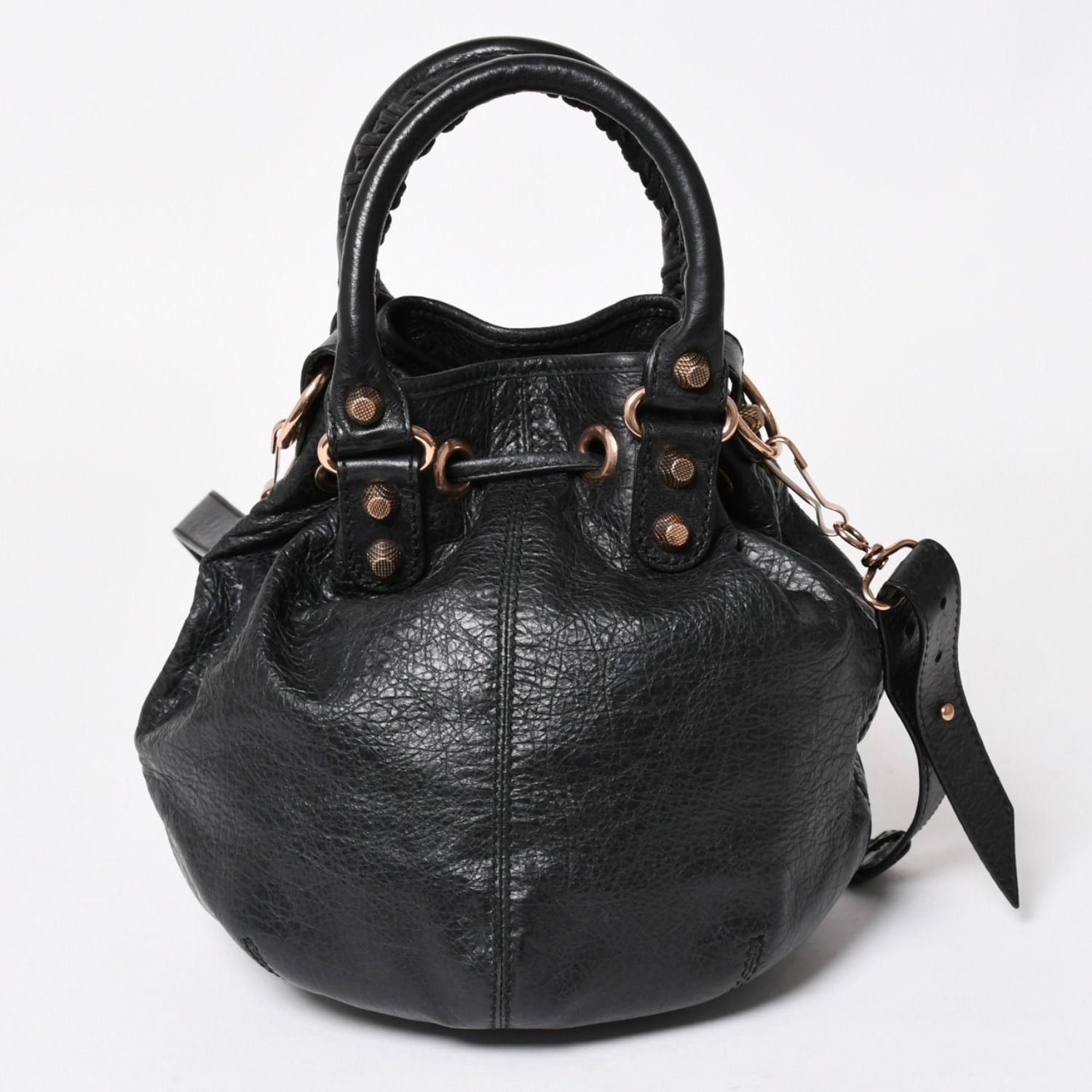 Balenciaga Giant Mini Pom Shoulder Bag 2-Way Lambskin Pink Gold — view 2