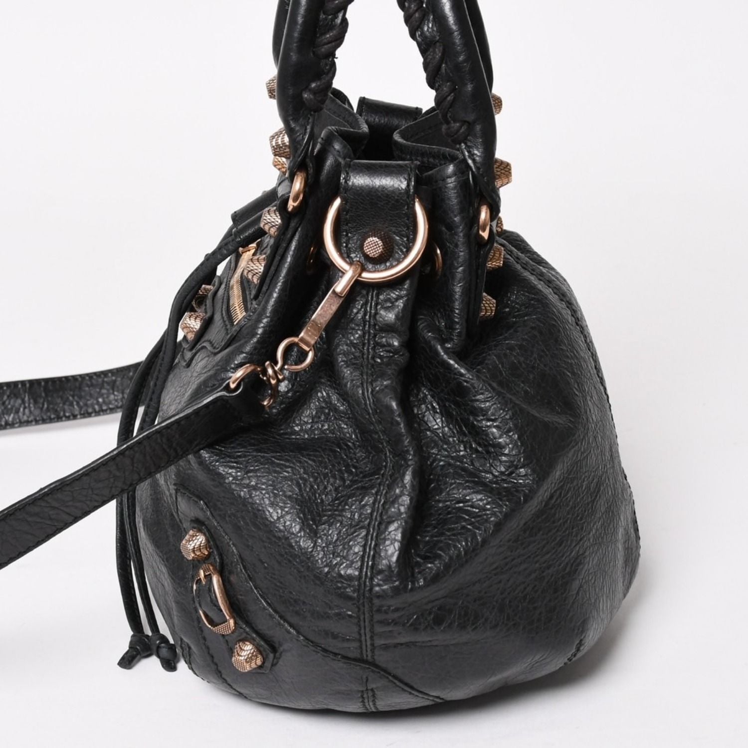 Balenciaga Giant Mini Pom Shoulder Bag 2-Way Lambskin Pink Gold — view 4