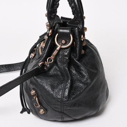 Balenciaga Giant Mini Pom Shoulder Bag 2-Way Lambskin Pink Gold — view 4