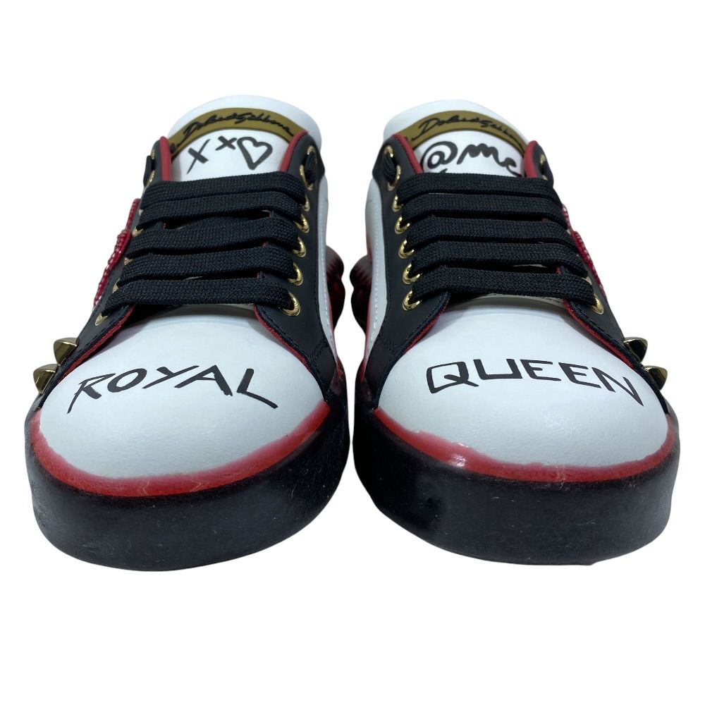 Dolce & Gabbana Portofino Sneakers Low-Cut Leather White Red All Year Round — view 2