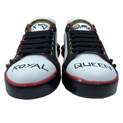 Dolce & Gabbana Portofino Sneakers Low-Cut Leather White Red All Year Round — view 2