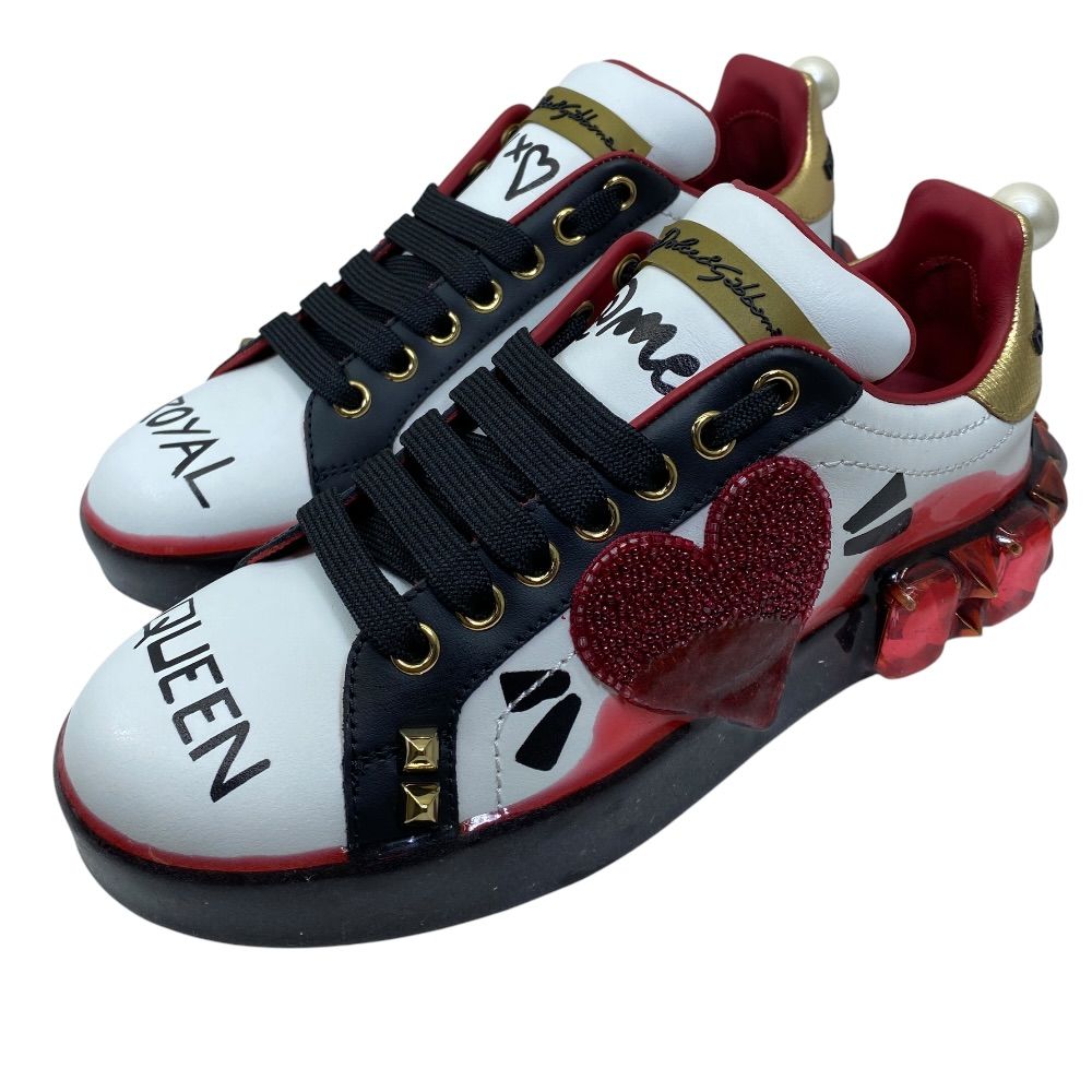 Dolce & Gabbana Portofino Sneakers Low-Cut Leather White Red All Year Round