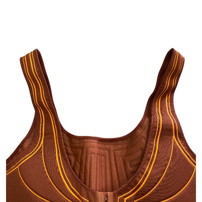 Fendi Bra Top Sports Top Training Wear FF Logo Nylon Polyurethane Orange Sporty — view 6