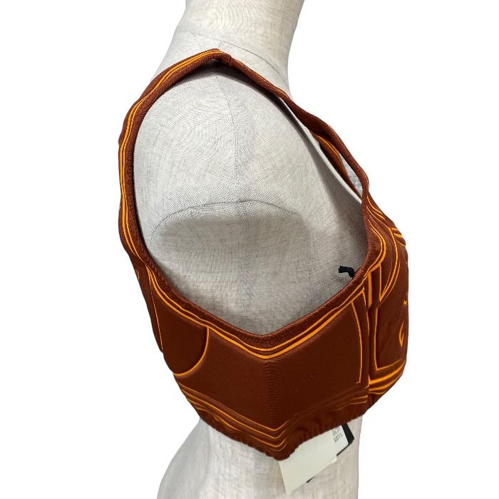 Fendi Bra Top Sports Top Training Wear FF Logo Nylon Polyurethane Orange Sporty — view 3