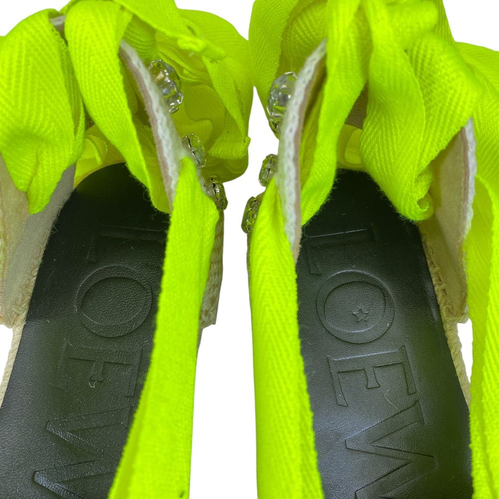 Loewe Paula S Ibiza Ribbon Espadrilles Sandals Bijou Neon Yellow Gorgeous Resort — view 7