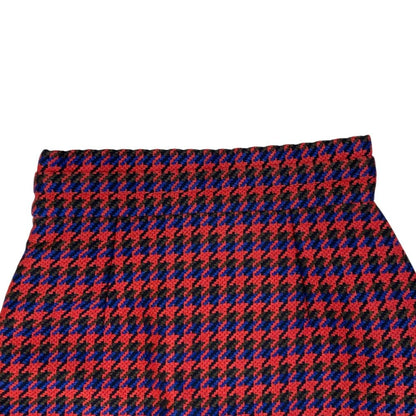 Gucci Houndstooth Mini Skirt Double Logo Button Wool Red Feminine Classic — view 6