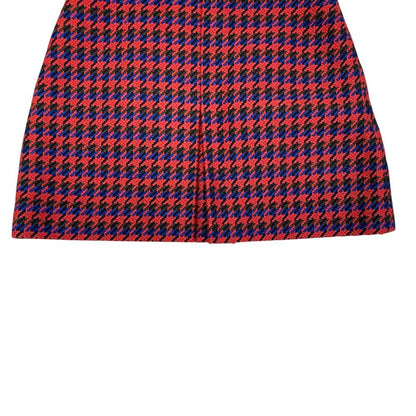 Gucci Houndstooth Mini Skirt Double Logo Button Wool Red Feminine Classic — view 4