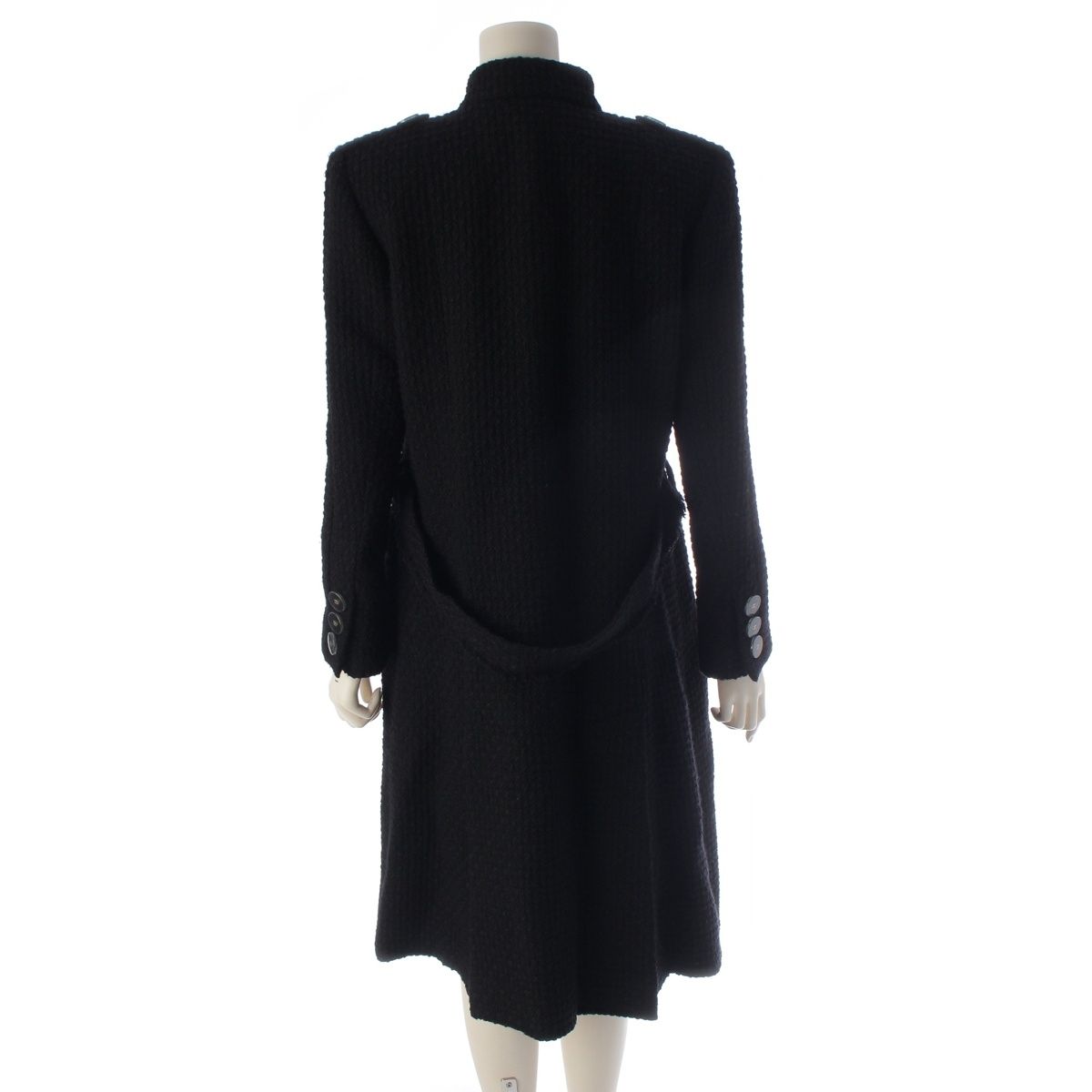 Chanel Wool Coco Button Coat Black 36 — view 4