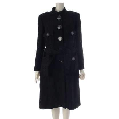 Chanel Wool Coco Button Coat Black 36