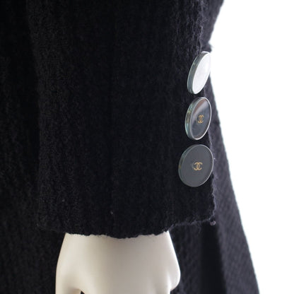 Chanel Wool Coco Button Coat Black 36 — view 8