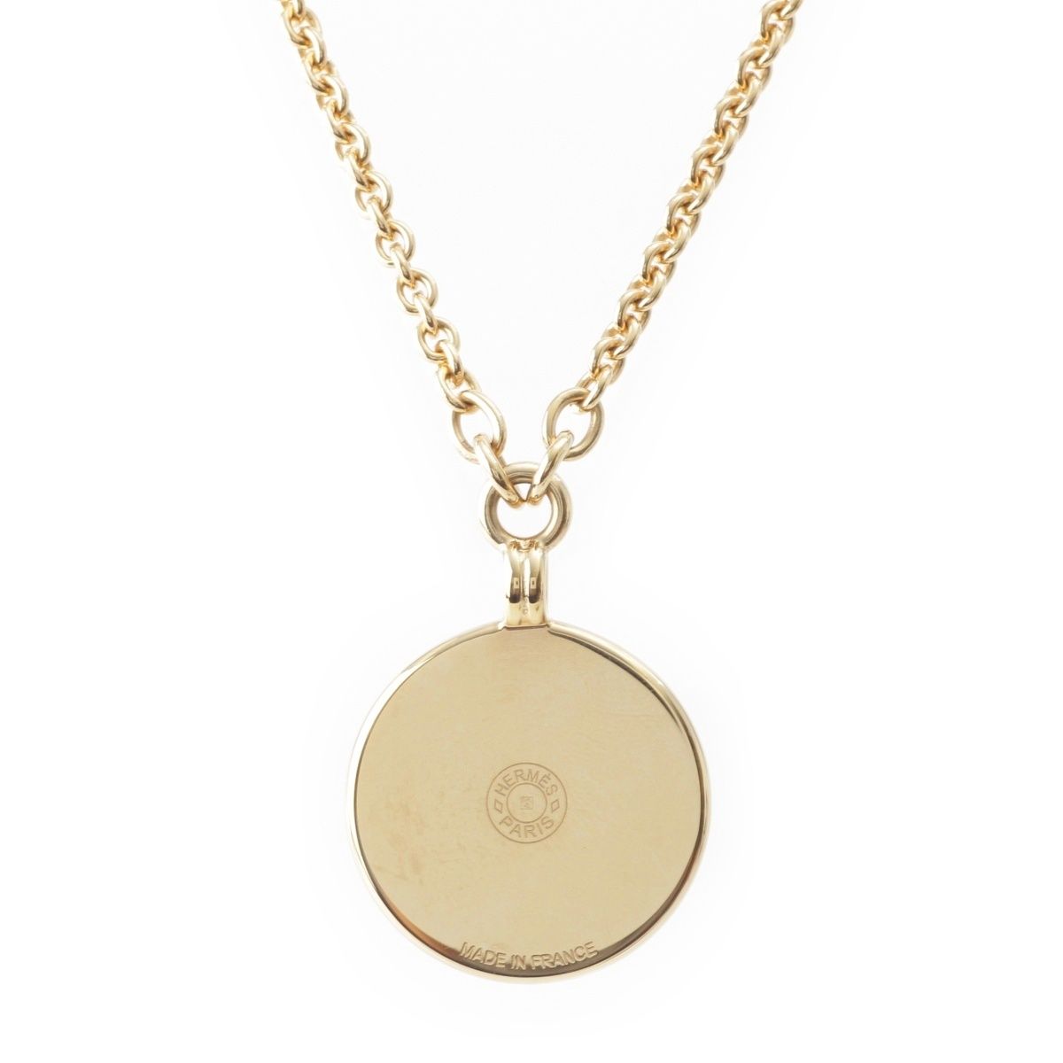 Hermes Medaille Fani Ice Cream Necklace PM Gold Plated — view 2