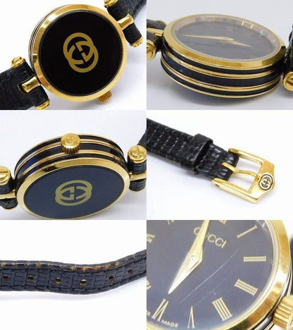 Gucci Watch Antique Quartz Round Dial Gold Black — view 3