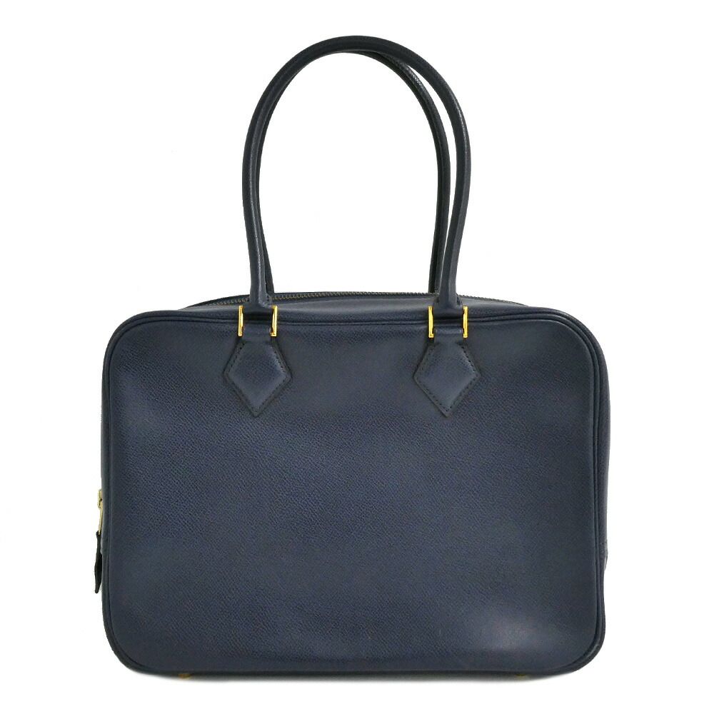 Hermes Plume 28 Navy Gold Courchevel Handbag