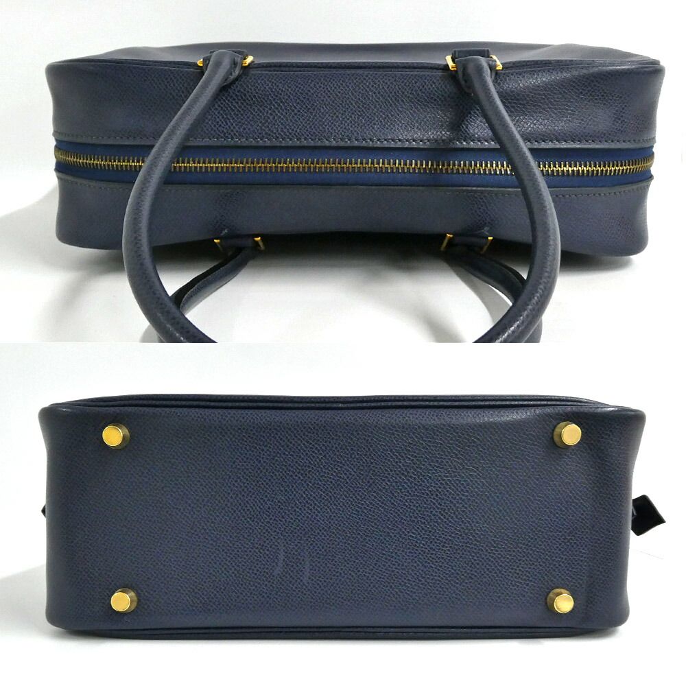 Hermes Plume 28 Navy Gold Courchevel Handbag — view 4