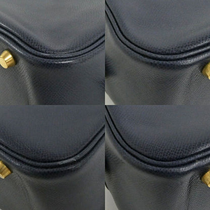 Hermes Plume 28 Navy Gold Courchevel Handbag — view 6