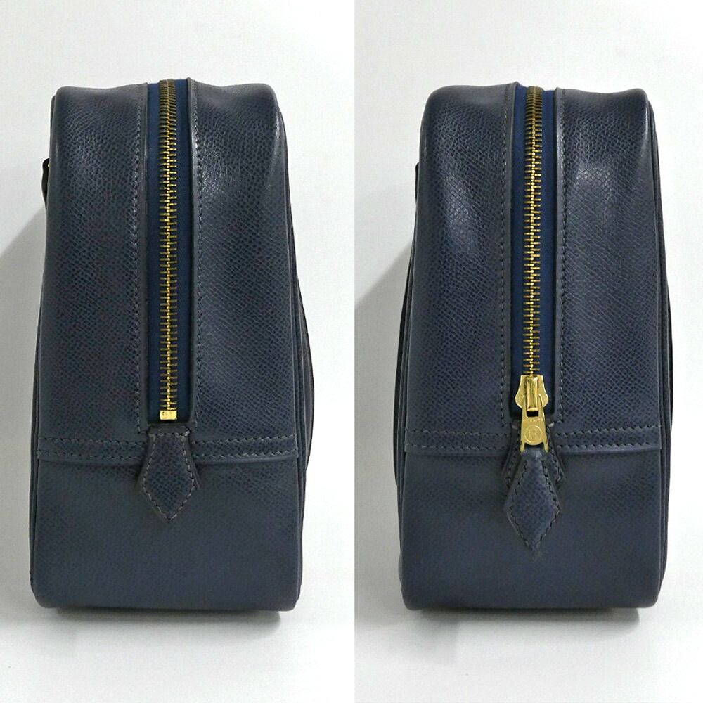 Hermes Plume 28 Navy Gold Courchevel Handbag — view 3