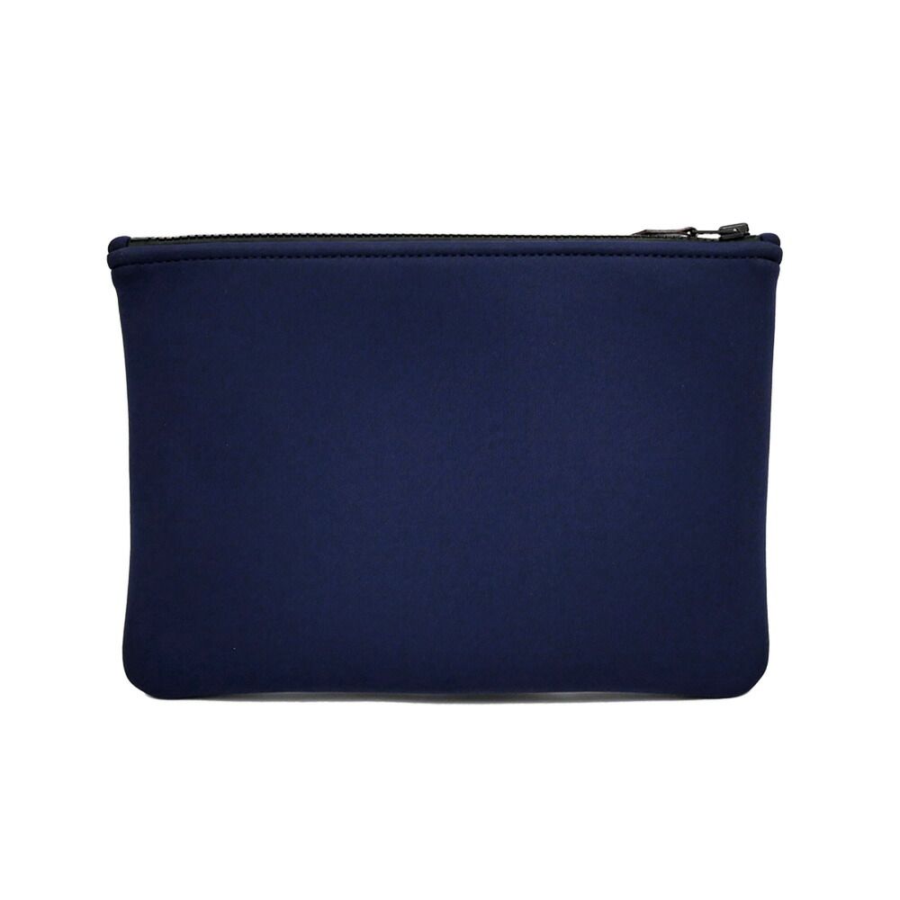 Hermes Neobain Navy Blue Marine Flat Pouch Nylon Polyurethane Clutch — view 2