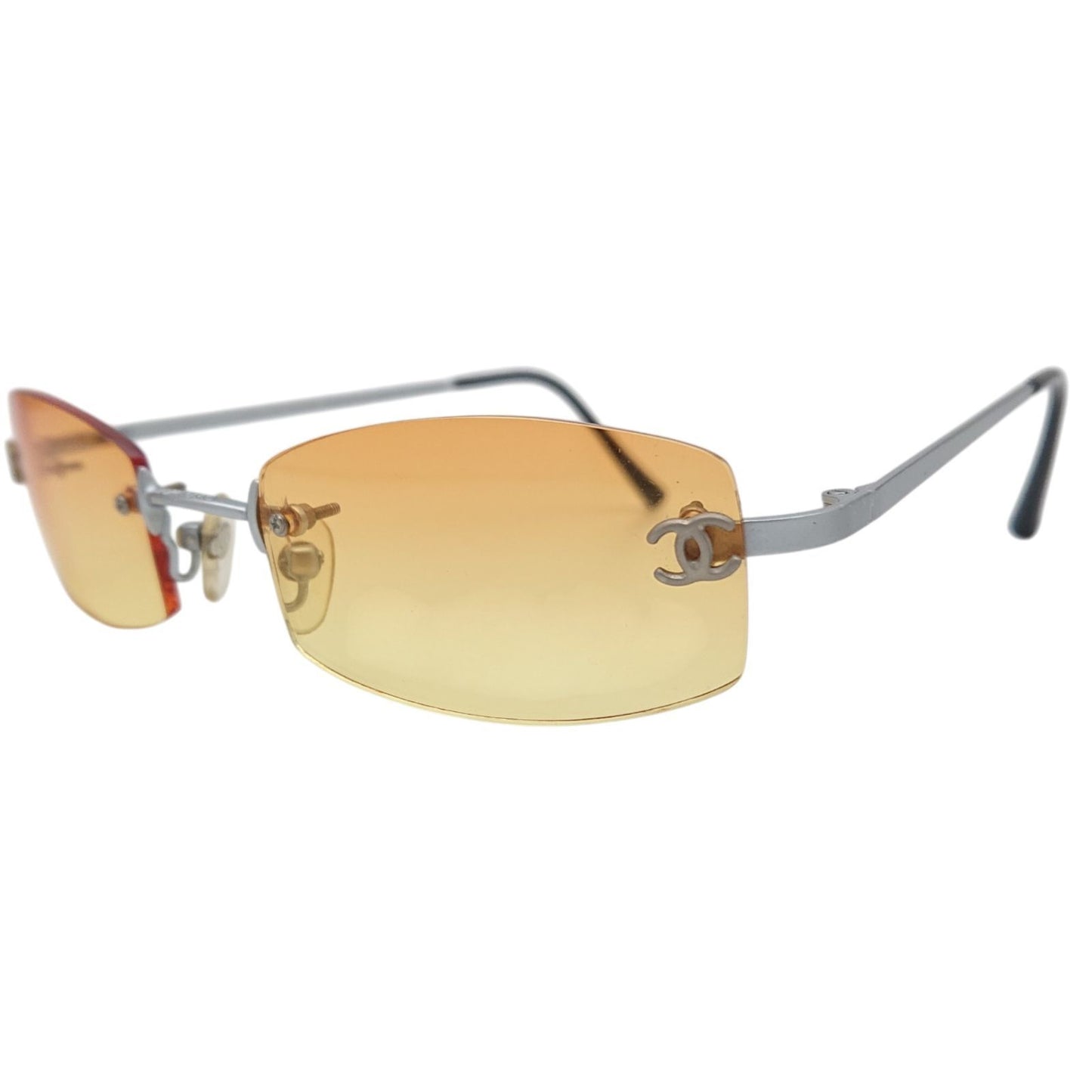 Chanel CC Logo Rimless Sunglasses Y2k Vintage Eyewear — view 2